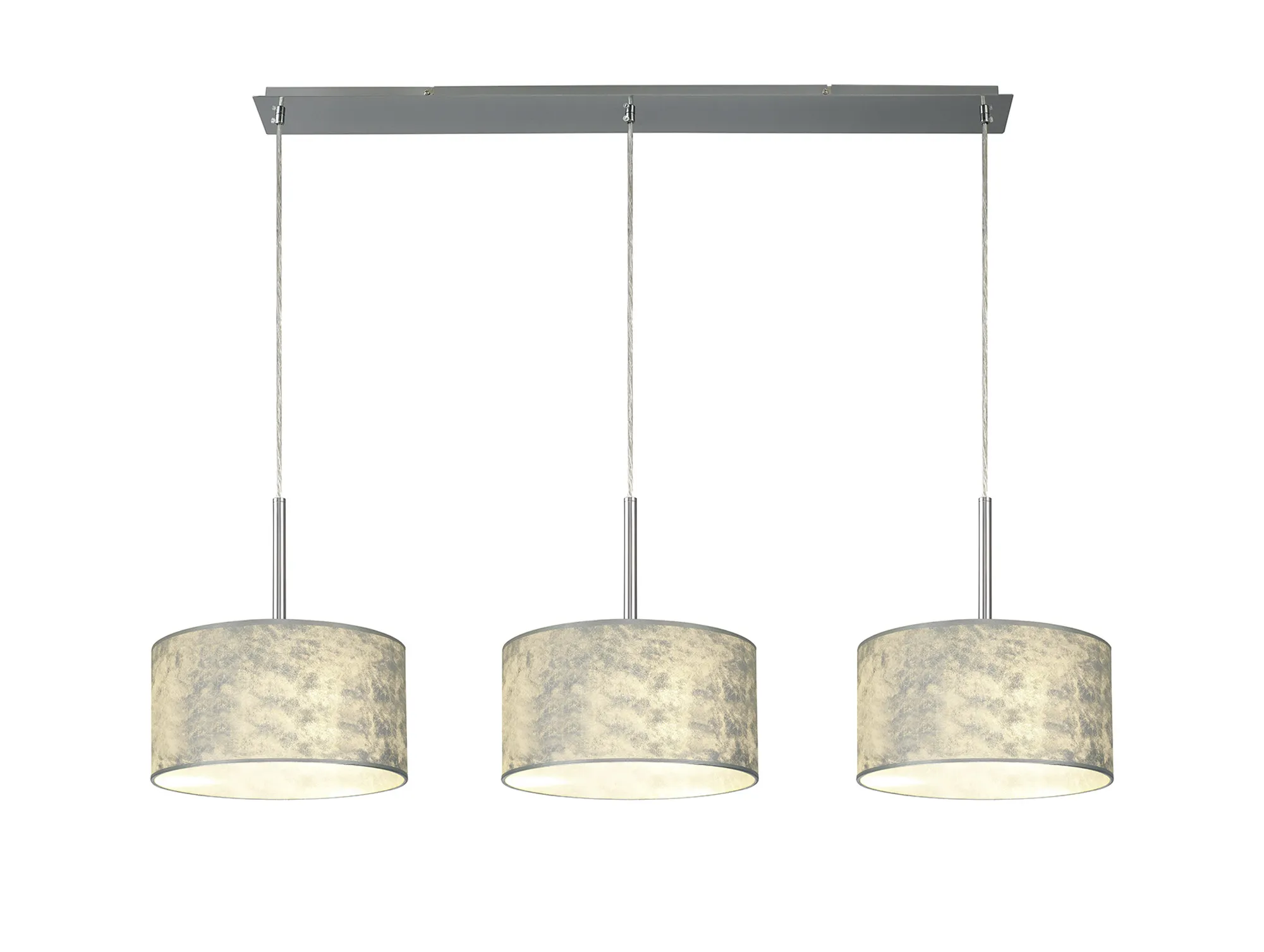 Baymont 30cm Shade 3 Light Pendant Polished Chrome, Silver Foil